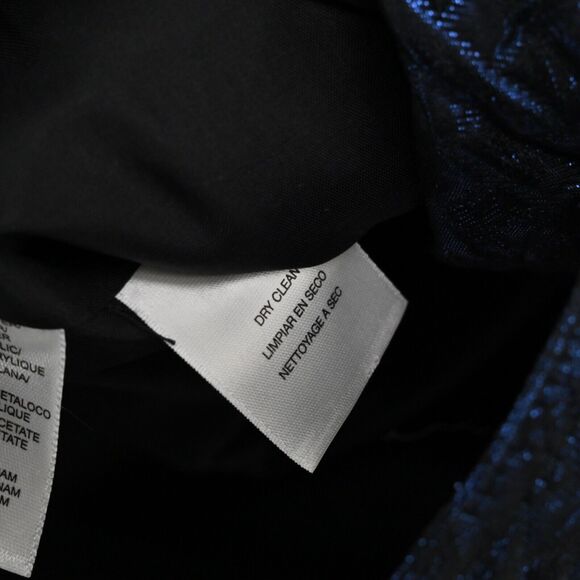 JONES NEW YORK Jacket Womens Sz S Blue Metallic Quilted Herringbone Button Front - Picture 9 of 13